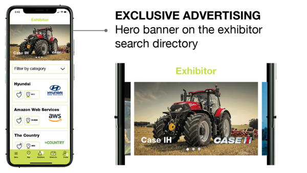 Hero banner on the exhibitor search directory