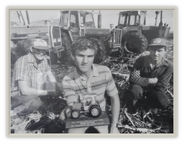 Andrew, Stephen and Bill Reymer_1975 Reymer brothers mark 50 years of Fieldays Tractor Pull recreating a favourite photo